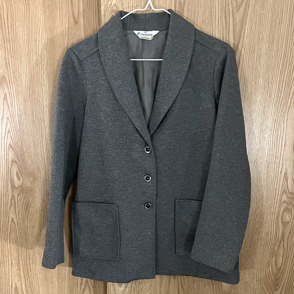 Gray Knit Christenfeld Vintage 80’s Fully Lined Blazer Jacket - Picture 1 of 3